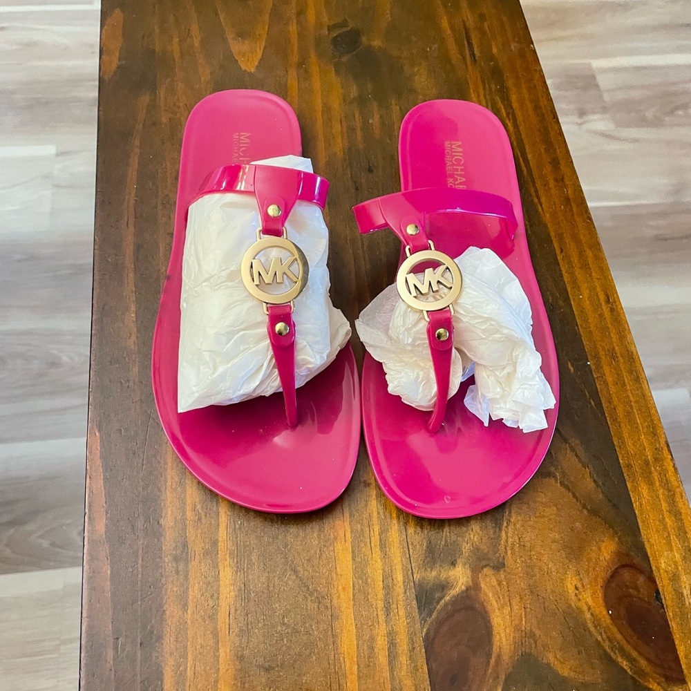 Michael Kors Fuchsia Slide Sandals